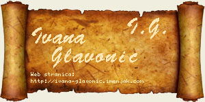 Ivana Glavonić vizit kartica